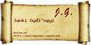 Janki Gyöngyi névjegykártya